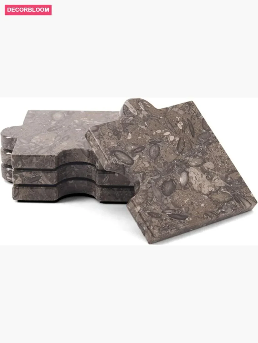 Set of 4 Square Marble Drink Coasters for Coffee Table, Bar & Kitchen Decor